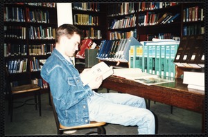 Newton Free Library, Newton, MA. Staff & trustees. Patron reading