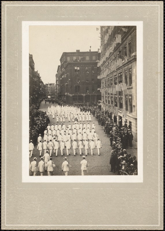 Parade "last of May 1916." Newton, MA
