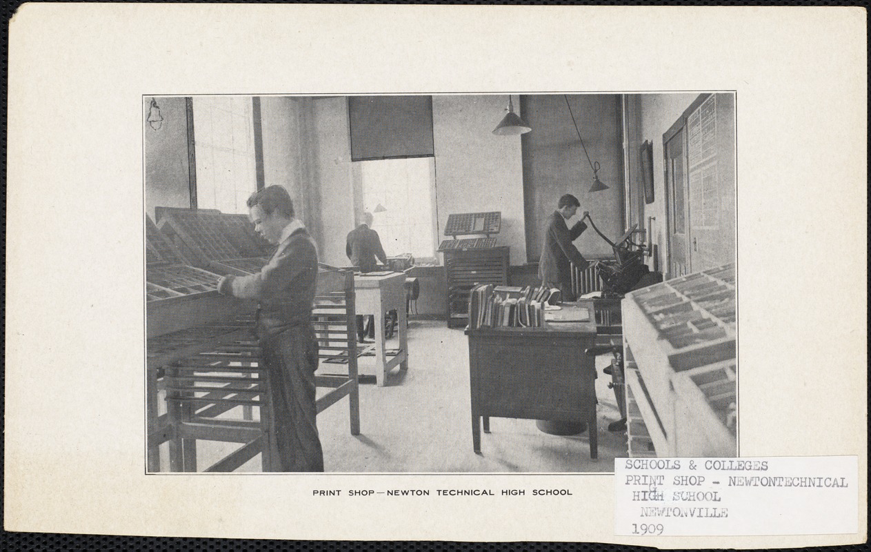 Print shop, Newton Technical High
