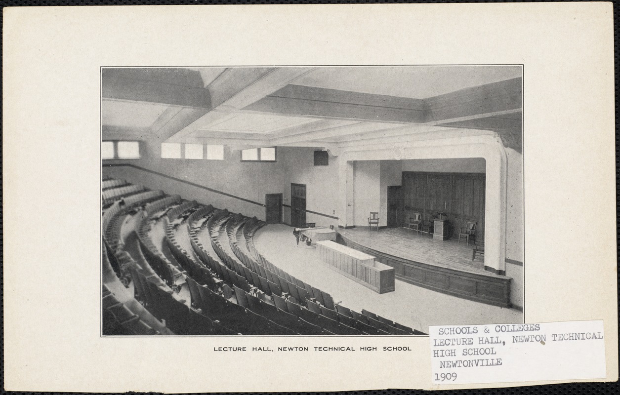 Lecture hall, Newton Technical High