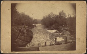 Newton photographs. Newton, MA. Landscape, river, man