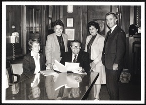 Newton Free Library, Newton, MA. Programs, patrons, staff. Presentation of research report to Mayor Mann