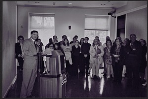 Newton Free Library, Newton, MA. Communications & Programs Office. 10th Anniversary. Mayor Cohen in auditorium