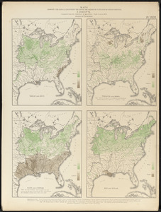 Maps showing the range, and, within the range, the degree of cultivation of certain principal crops