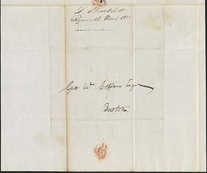 Z. Bartlett to George Coffin, 1 November 1833