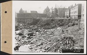 Ware River, washout between East Street bridge and dam, looking south, Ware, Mass., Oct. 12, 1938