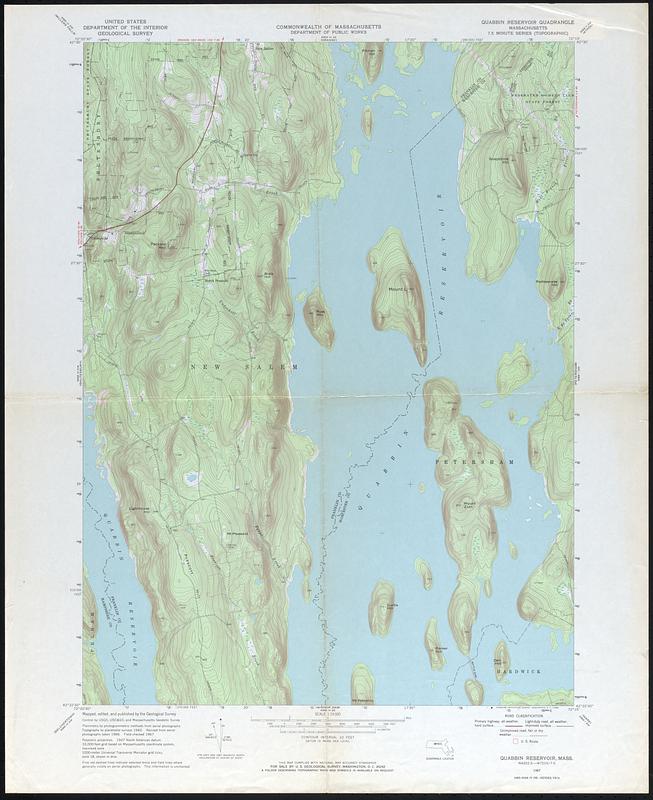 Quabbin Reservoir Quadrangle, Massachusetts