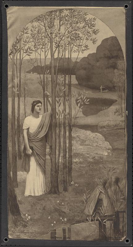 Photographic reproduction of the panel, "Pastoral poetry," by Puvis de Chavannes, from the mural, "Muses of inspiration," Boston Public Library
