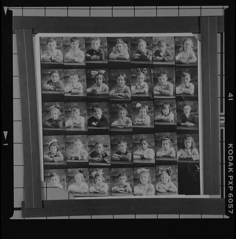 Contact sheet of children's portraits