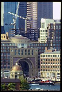 Boston (circa 1996): Skyline of Boston from Boston Harbor