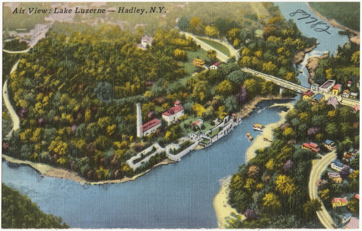 Air view Lake Luzerne Hadley, N. Y. Digital Commonwealth