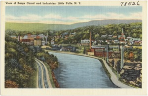 View of Barge Canal and industries, Little Falls, N. Y.