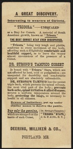 Dr. Strong's Tampico corset Advertising - Vintage American Trade Card -  PICRYL - Public Domain Media Search Engine Public Domain Search