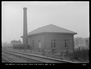 Distribution Department, Arlington Pumping Station, from the north, Arlington, Mass., Nov. 18, 1907