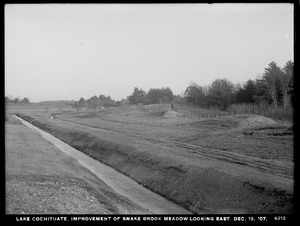 Sudbury Department, improvement of Lake Cochituate, improvement of Snake Brook Meadow, looking east, Natick, Mass., Dec. 13, 1907