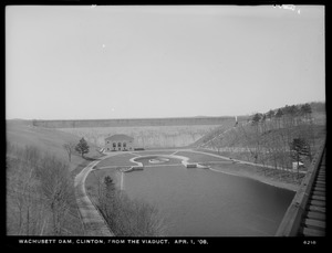 Wachusett Dam, dam, from the viaduct, Clinton, Mass., Apr. 1, 1908
