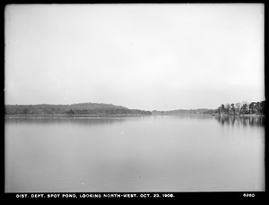 Distribution Department, Low Service Spot Pond Reservoir, looking northwest, Stoneham, Mass., Oct. 23, 1908