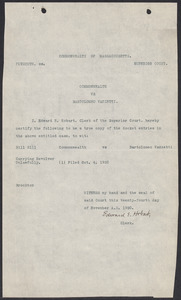 Sacco-Vanzetti Case Records, 1920-1928. Commonwealth v. Vanzetti (Bridgewater Trial). Indictment, Bill 8111: Carrying Revolver Unlawfully, 1920. Box 1, Folder 6, Harvard Law School Library, Historical & Special Collections