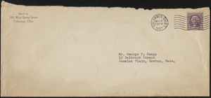 Envelope addressed to Mr. George F. Knapp, 15 Holbrook Street, Jamaica Plain, Boston, Mass.