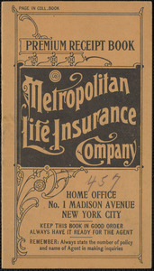 Receipt book from Metropolitan Life Insurance Company for George Knapp and Daisy Knapp, 1922-1924