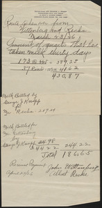 Multiple receipts for milk provided by George J. Knapp