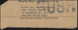 Receipt for Mrs. Knapp, Robert F., Apr 6-37