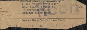 Receipt for Mrs. Knapp, Robert F., [M]ar 30-37