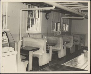 Booths in cafeteria at Veterans Administration Hospital