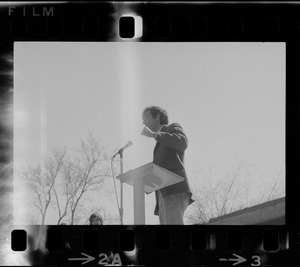 Man speaking at an anti-Vietnam war rally on the Boston Common