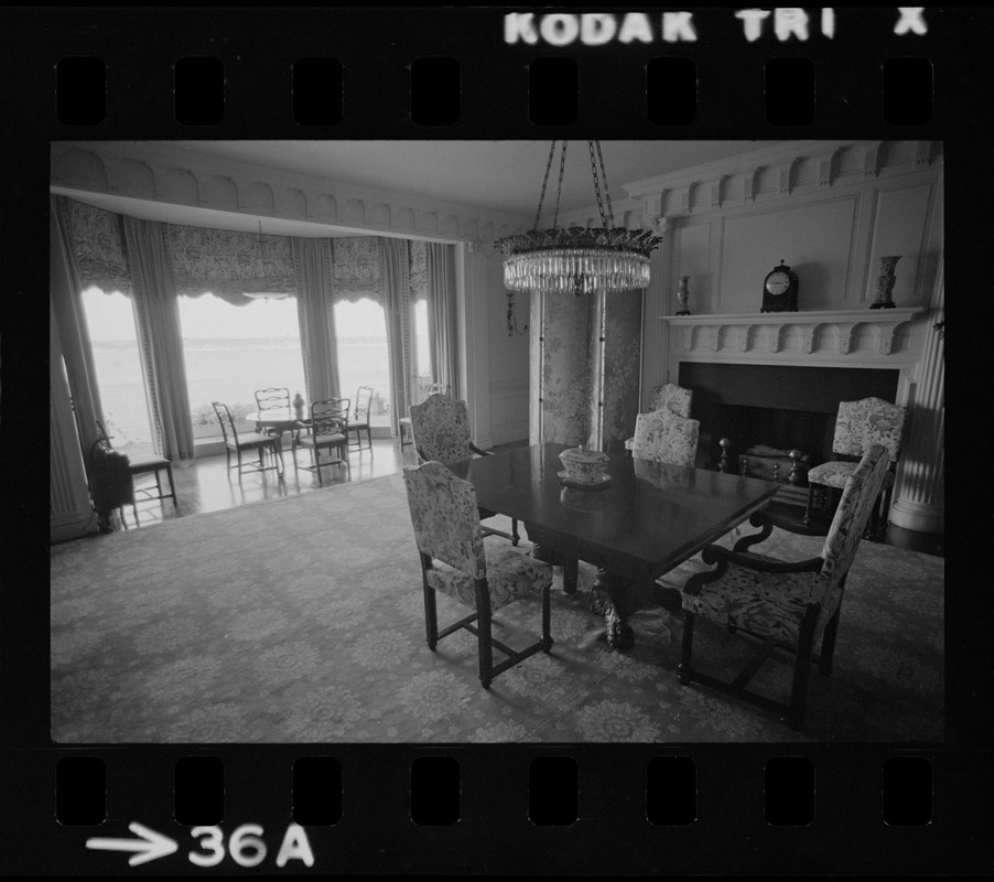 Dining room in main house of Hammersmith Farm, the Auchincloss estate in Newport, R.I.