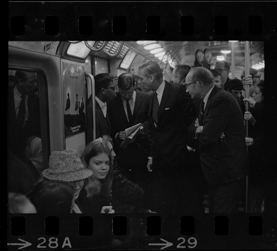 New MBTA Board Chair, Robert Wood, tours the MBTA with Governor Sargent