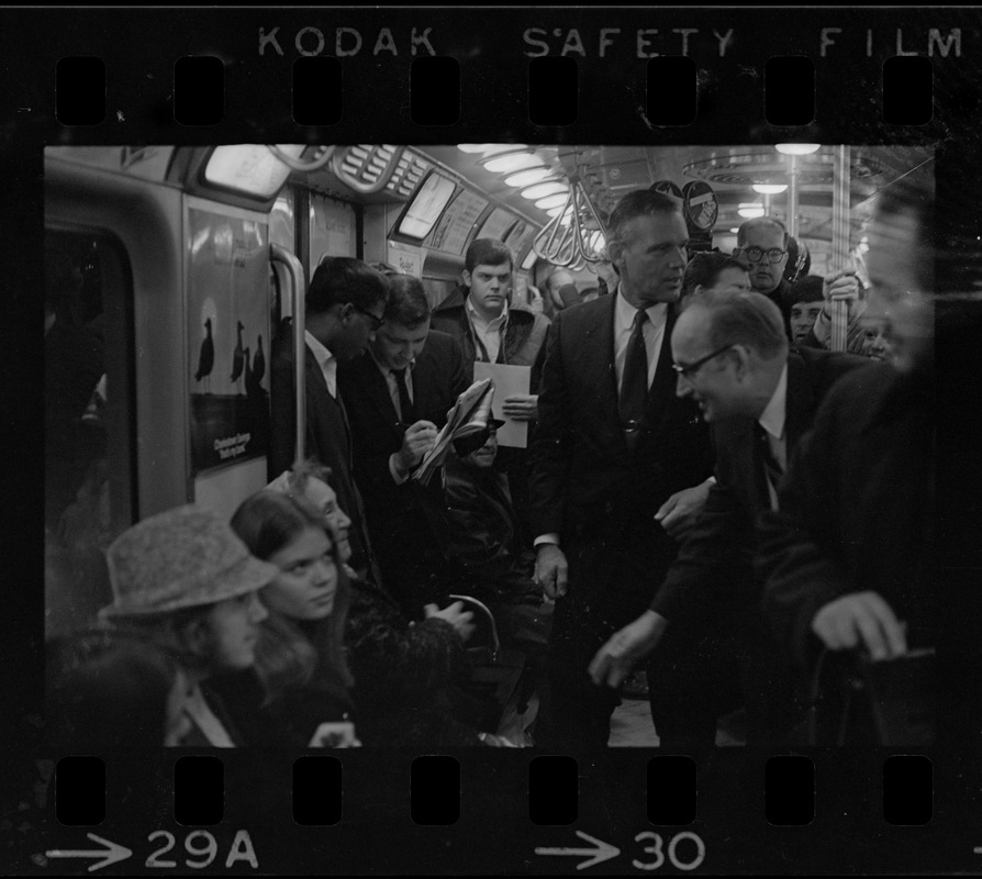 New MBTA Board Chair, Robert Wood, tours the MBTA with Governor Sargent