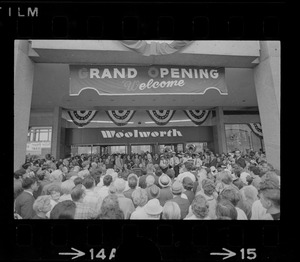 Mayor White speaking at Woolworth's opening day