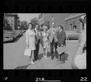Outside Middlesex County Courthouse are Mrs. Florence Volpe, Arthur Volpe, Mrs. Gill, Woburn ex- and Charles J. DiPanfilo