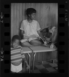Mrs. Roberta O'Neil at the Mothers for Adequate Welfare (MAW) sit-in at the Roxbury Crossing Welfare Office