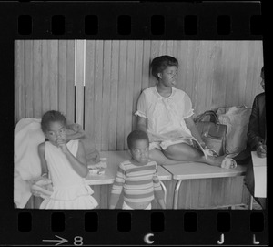 Mrs. Roberta O'Neil at the Mothers for Adequate Welfare (MAW) sit-in at the Roxbury Crossing Welfare Office