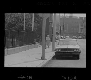 View of car parked on city street