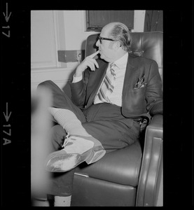 Phil Silvers in Boston for the run of the comedy "How the Other Half Loves" at the Wilbur Theater