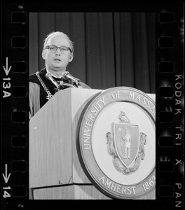 Dr. Robert Wood speaking at his installation ceremony as president of University of Massachusetts