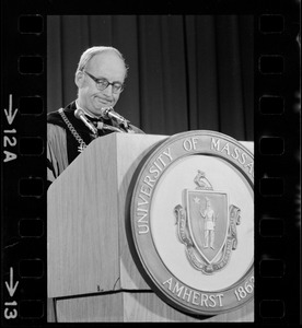 Dr. Robert Wood speaking at his installation ceremony as president of University of Massachusetts