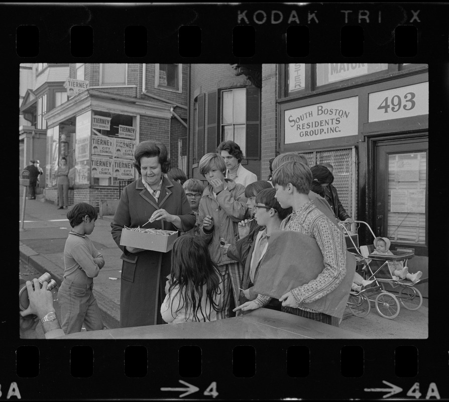 GFT Handout - Rep. Louis Day Hicks meets the voters in the street on Saturday... as she continues her fight for the mayoralty