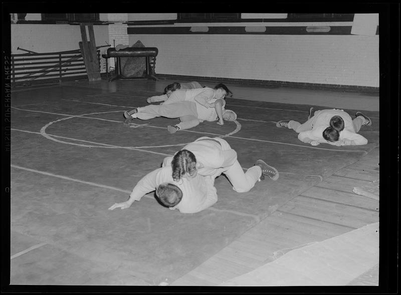 Wrestling practice Digital Commonwealth