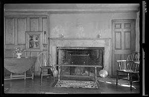Pine panelled room in old rear wing, King Hooper Mansion, Marblehead
