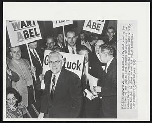 Ends Camaign--I. W. Abel running for President of the United Steel Workers union, against incumbent David J. McDonald, ended his campaign with a rally here tonight. He plans to cast his ballot tomorrow.