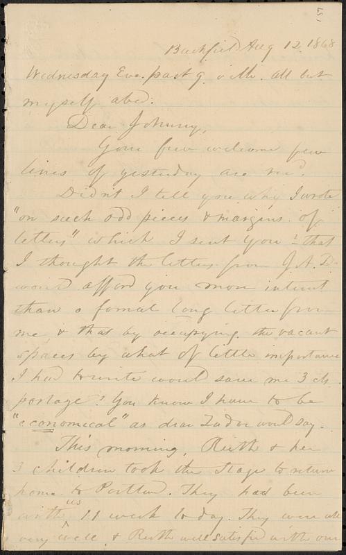 Letter from Zadoc Long to John D. Long, August 12, 1868 - Digital ...