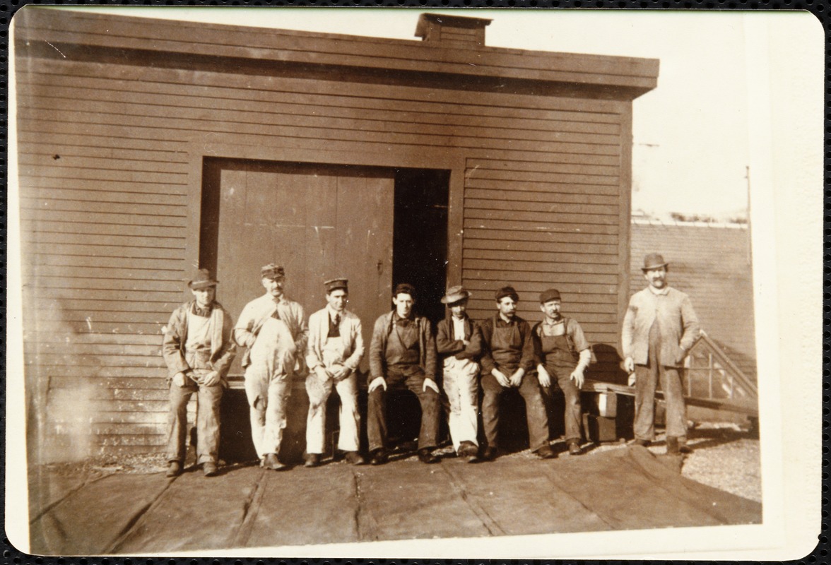 Grandfather and men at Arlington Mill early 1900