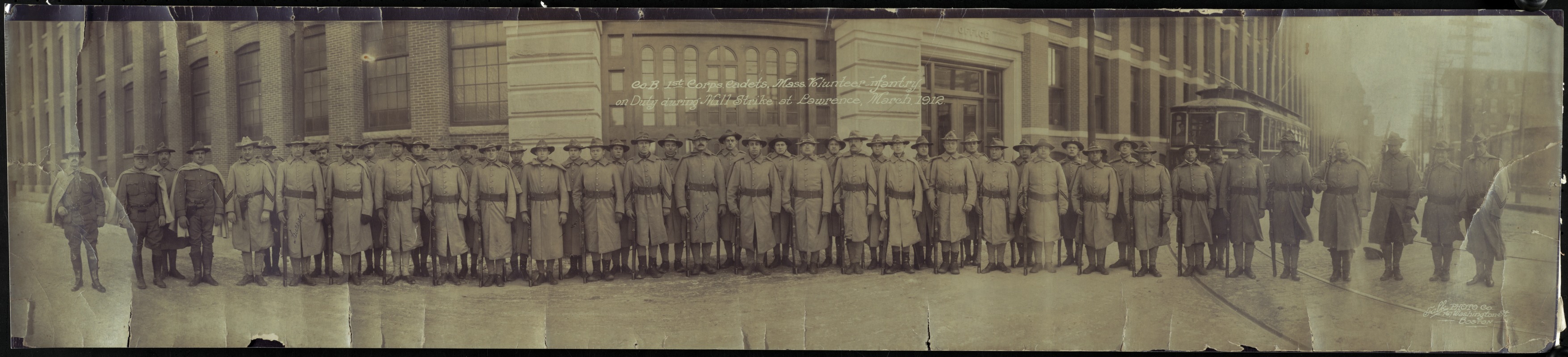 Co. B. 1st corps cadets, Mass. volunteer infantry on duty during Mill Strike at Lawrence