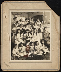 Portrait of children with props