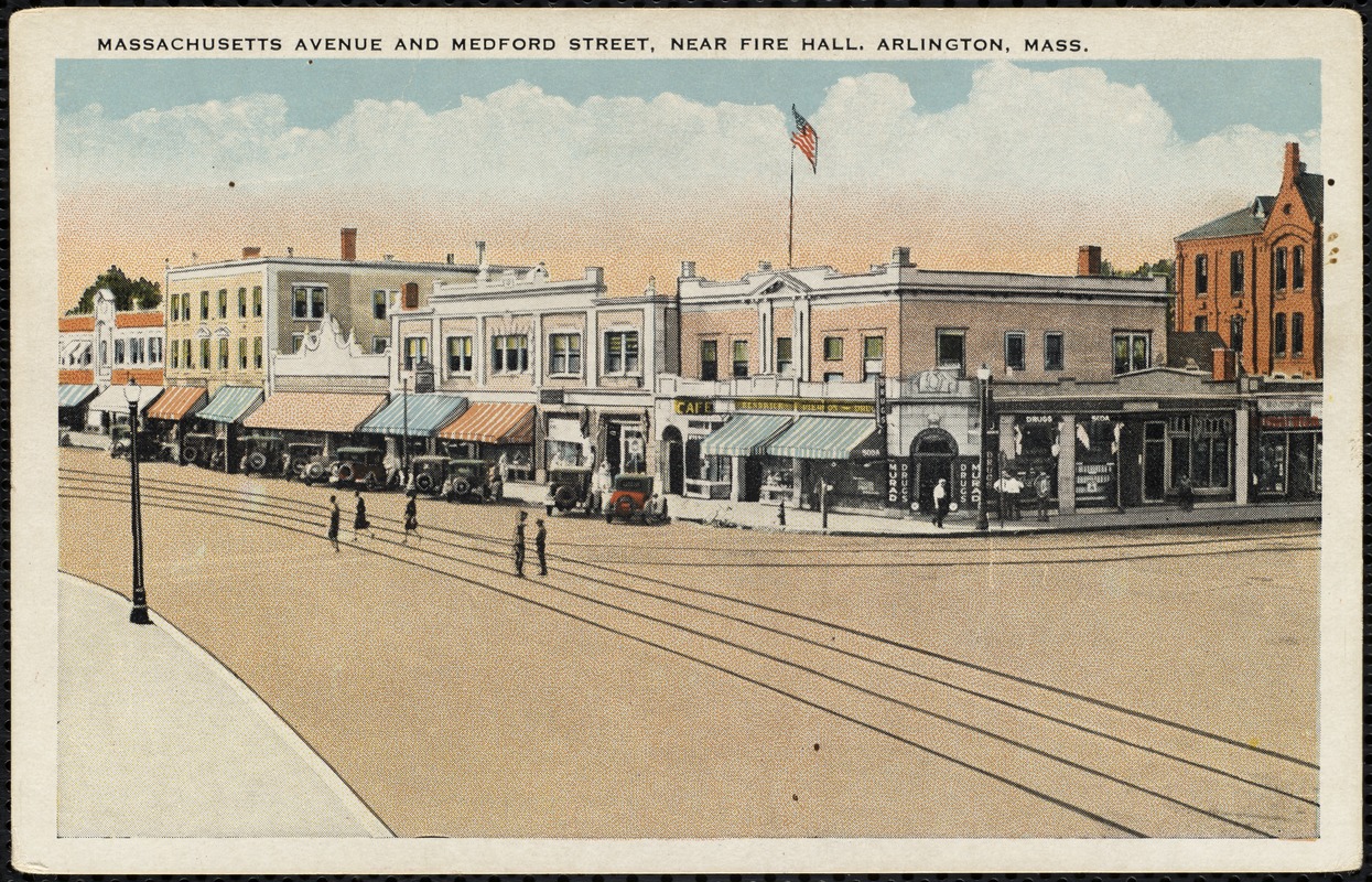 Massachusetts Avenue and Medford Street, Near fire hall. Arlington, Mass.