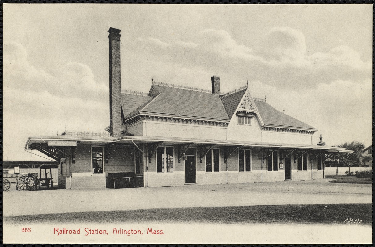 The railway station, Arlington, Mass. - Digital Commonwealth